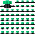 50 Pcs 1/4 Inch Barbed Shut off Valve Drip Irrigation Tubing Coupling Valve Universal Drip Irrigation for 1/4" Tubing Greenhouses Flowers Beds Lawns Farmland(Green,Barbed Shut off Valve)