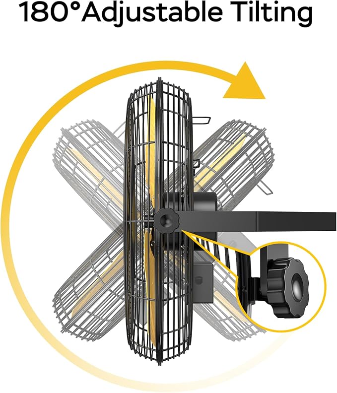 CCGIRU 9200 CFM 24" Industrial Wall Mount Fans, High Velocity 2-Speed Professional Metal Fan, Heavy Duty Barn Wall Fan for Garage, Commercial, Warehouse, Greenhouse, UL Listed