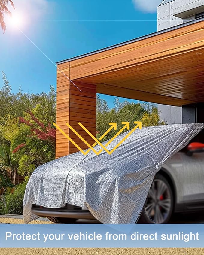 vensovo 95% Aluminum Shade Cloth - Reflective Aluminium Shade Netting Sun Shade Cover with Grommets for Cars, Dogs, Outdoor, RV, Patio (10x12FT)