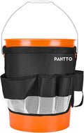 Bucket Tool Organizer, 5 Gallon Garden Bucket Tool Bag, Waterproof Bucket Storage Caddy with Mesh Pocket, Versatile for Car Wash Suppliers, Gardening Tools, Fishing Gear, Fit 3.5 to 5 Gallon Buckets