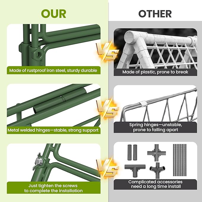 Heavy Duty Adjustable A-Frame Trellis for Climbing Plants,48"x16", Rust-Proof Metal Garden Trellis with Dense Grid, Ideal for Raised Beds, Cucumbers, Tomatoes, Beans, and Outdoor Vines (2 Pcs)