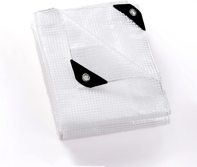 GUARD SHIELD Clear White Tarp Heavy Duty 10x10 Feet Waterproof for Greenhouse Outdoor Garden Poly Cover UV Resistant 3x3 Weave 10mil