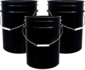 ePackageSupply 5 Gallon Bucket - Food Grade Bucket, Metal Handle Grip, BPA-Free, Heavy-Duty 90 Mil HDPE Plastic Pail, Stackable Utility Container, Made in USA, Lid Not Included, Black, 3 Packs