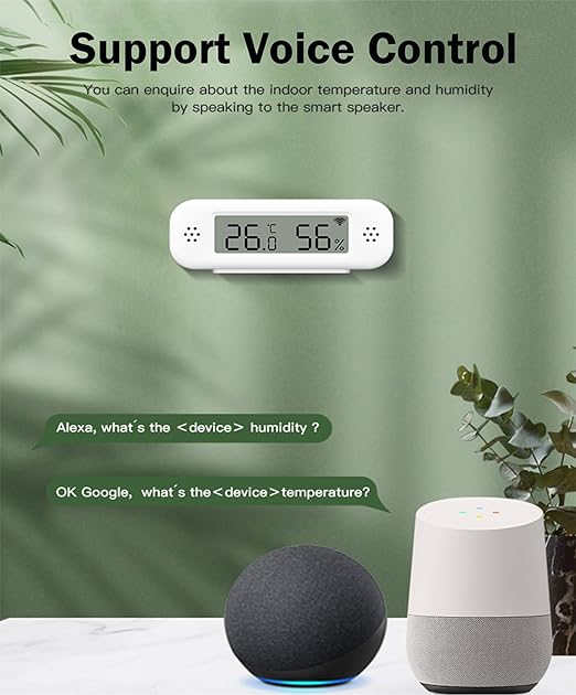 WiFi Thermometer Hygrometer: Smart Temperature Humidity Sensor, Indoor Room Temperature Monitor with App Notification Alerts & Free Data Storage Export, Digital Remote Monitor for Bedroom (1-Pack)