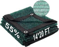 LOVE STORY 14x20FT 55% Dark Green Shade Cloth Sun Shade Net with Grommets Sunblock Net Mesh Tarp for Garden,Plants Cover,Greenhouse and Patio