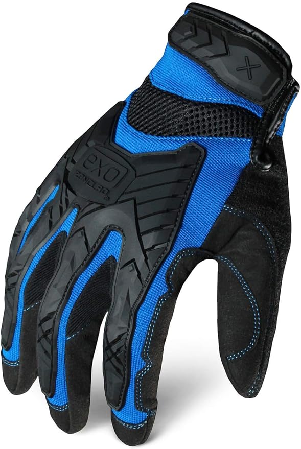 Ironclad EXO Motor Impact Glove; Work Gloves, TPR Impact Protection, (1 Pair), EXO2-MIGB-05-XL,Black & Blue