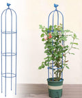6 Feet Tall Garden Trellis for Climbing Plants Kalolary Garden Tower Obelisk Trellises Rustproof Metal Potted Plant Climbing Support for Indoor Outdoor Flowers Vegetable Fruits Vines Support (Blue)