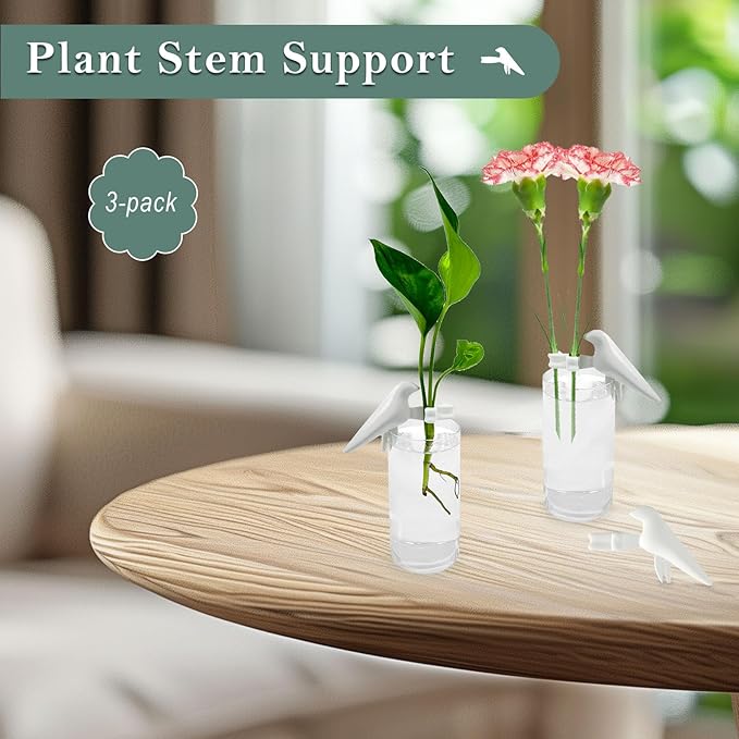 3Pcs Plant Propagation Buddy,Plant Holder for Stems, Sprouts, Cuttings and Shoots,Cute Bird Plant Stem Support for a Plant Propagation Station or an Indoor Plants, Gardening Gift for Plant Lover