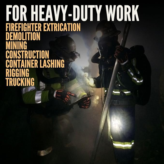 Cestus 3075, Coarse Palm Heavy Duty Work Gloves, ANSI A2 Cut Resistant Impact Gloves for Extrication Construction Demolition