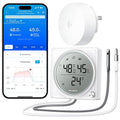 GoveeLife Upgraded Smart WiFi Refrigerator Thermometer Digital with Freezer Alarm, Wireless Magnetic Fridge Thermometer with Notification, LCD Display, Free Data Export for Fridge, Kitchen, Farming