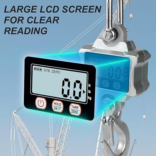 Hyindoor Digital Crane Scale 1000kg/2200lb Digtal Hanging Scale Heavy Duty Industrial Crane Scale for Farm, Factory, Construction, Hunting