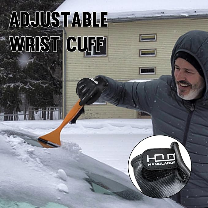 AIGEVTURE Waterproof Winter Work Gloves Men,Cold Weather Insulated Work Gloves Thermal Liner Superior Grip Latex Coating Warm for Outdoor Large