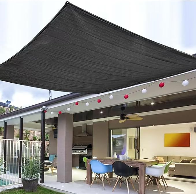 Shade Cloth, 90% Shading Rate Sun Shade sail Durable mesh tarp,Plant Cover Abrasion-Resistant Sunshade, Shade Cloth for Garden,pergola Cover,greenhouses, Patio net (Black, 1.8 * 1.8M/6 * 6FT)