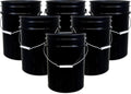 ePackageSupply 5 Gallon Bucket - Food Grade Bucket, Metal Handle Grip, BPA-Free, Heavy-Duty 90 Mil HDPE Plastic Pail, Stackable Utility Container, Made in USA, Lid Not Included, Black, 6 Packs