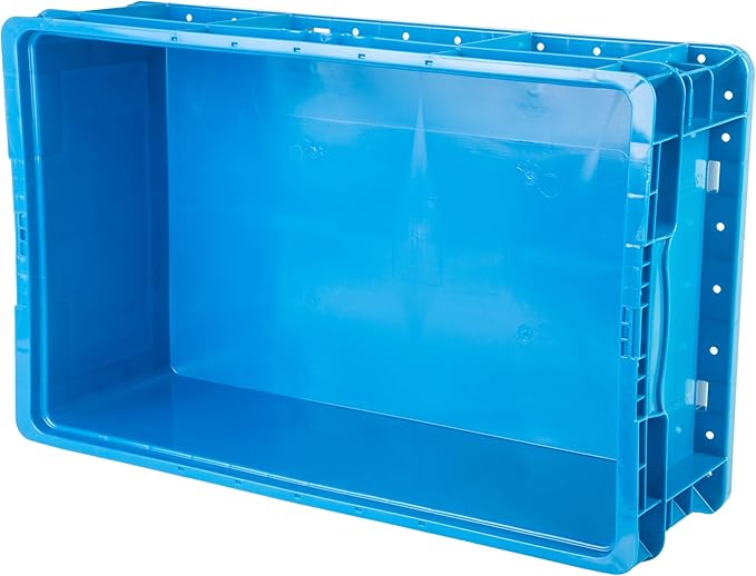 Hudson Exchange 24 x 15 x 7.5" (36 Pack) Straight Wall Handled Storage Container Tote, Blue