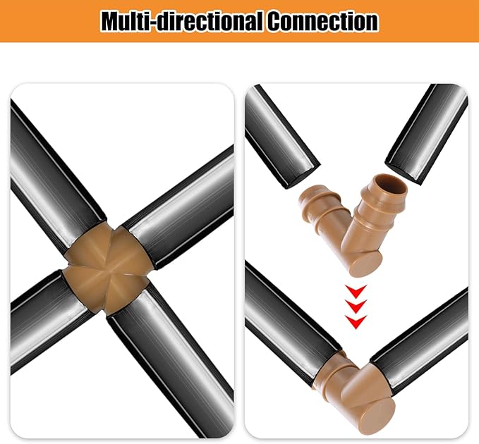 Boao 20 Packs 1/2 Inch Drip Irrigation Fittings Connectors Barbed Connector Plastics Drip Irrigation Barbed Hose Connector 17 mm Diameter(4 Way)