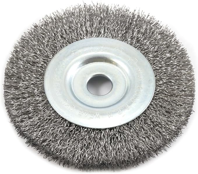 Forney 72742 Wire Wheel Brush, Coarse Crimped with 1/2-Inch Arbor, 4-Inch-by-.012-Inch