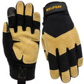All-Purpose Work Gloves,Split Leather Knuckle Working Performance Fit Mechanics Glove,Durable,Black+Yellow,Medium