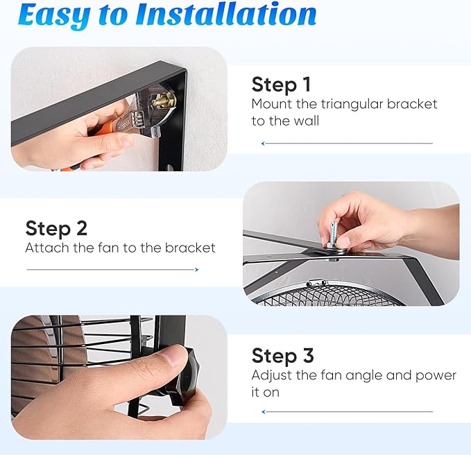 OLIXIS 18 Inch Wall Mount Fan, 2600 CFM, 3-Speed High Velocity Fan, Vertical & Horizontal Adjustable Tilt for Industrial, Commercial, Warehouse, Greenhouse, Black