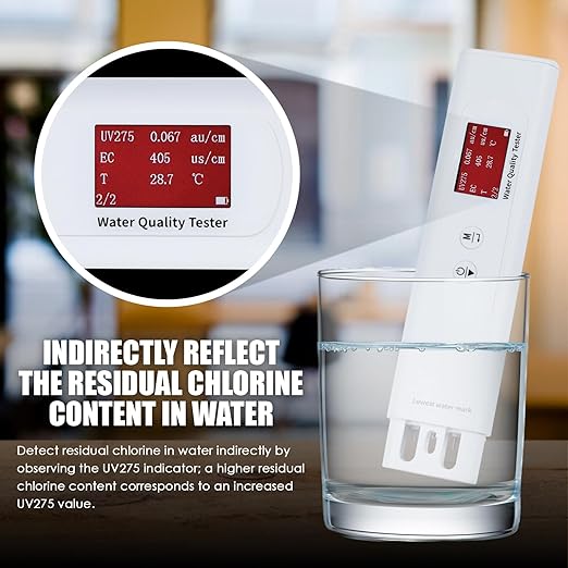 Water Quality Tester for Drinking Water, Portable 6-in-1 TDS Meter TOC, COD, EC, UV275, Temp&TDS, Digital Drinking Water Quality Tester for Home, RV, Hiking, Camping, Travel, Well, Tap, Water Purifier