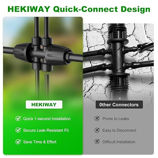 1/2 Inch to 1/4 Inch Barbed Tee Connectors, Drip Irrigation Reducing T Fittings for Main Line to Branch Line Conversion, Quick-Install Leak-Free Irrigation Connectors, 6 Pack