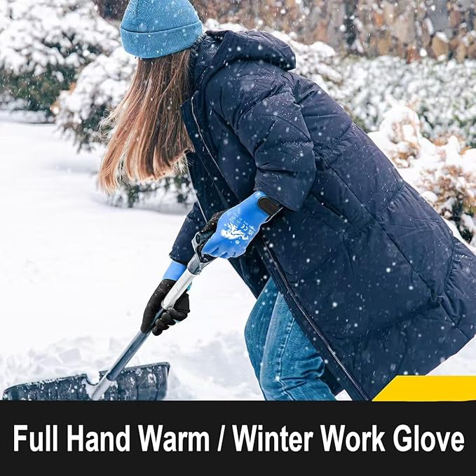 100% Waterproof Winter Work Gloves, Fleece Liner Thermal Work Gloves, Cold Weather Gardening Car Outdoor