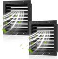 Hon&Guan 2 Pack 8" x 8" Aluminum Gable Vents with Screen for Houses, Louvered Wall Vent for Attic, Shed and Exterior Doors, 6.6" x 6.6" Vent Opening, Black