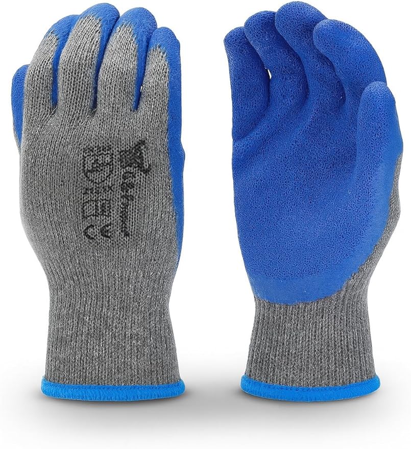 G & F Products Rubber Coated Work Gloves Dozen Pack, Double Layer for Construction, Gardening, Heavy Duty Use