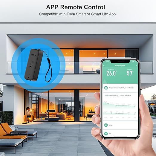 WiFi Thermometer, Humidity Meter with Smart Alert, Data Storage and Calibration, Temperature and Humidity Monitor for Bedroom, Baby Room, Warehouse, Cellar, Greenhouse, Black 2 Pack