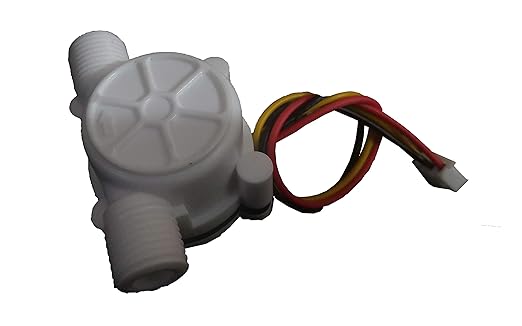 1/4" Water Flow Sensor Food-Grade Switch Hall Effect Flowmeter Fluid Meter Counter 0.3-6L/min (Pack of 2）