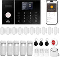 XUK Smart Home Security System,4G/GSM &WiFi Wireless Alarm Kit with Door/Window Sensors,PIR Motion Detectors,App Remote Control,Compatible with Alexa &Google Home,Easy Installation(24pcs Set)