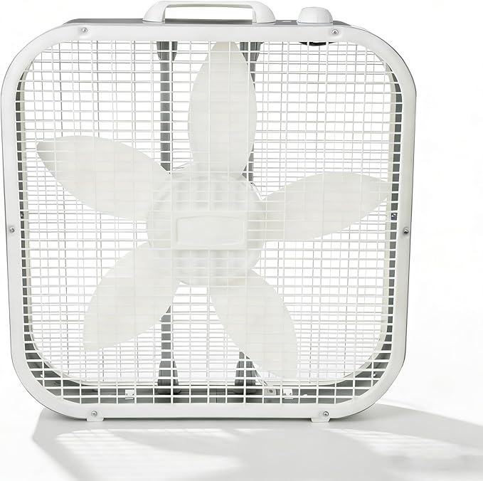20-Inch 3-Speed Box Fan, 5-Blade Portable Fan with Carry Handle, Quiet Cooling for Bedroom Home Office Dorm