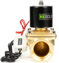 U.S. Solid Smart WiFi Brass Solenoid Valve, 2", 110V AC, Normally Closed, App Remote Control for Water Systems & Automation