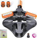 Garden Sprinkler,Upgrade Lawn Sprinklers Automatic 360 Degree Rotating Irrigation Grass Water Sprayer System,Garden Hose Sprinkler for Yard/Built in 36 Units Angle Spray Nozzles(Orange)-1Pack