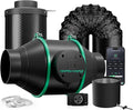 MARS HYDRO iFresh 4'' Inline Duct Fan Combo,Quiet Grow Tent Ventilation System Kit with Variable Speed Controller,Carbon Filter and Ducting, Exhaust Fan Kit for Grow Room Cooling