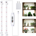 2 Head 13" Growing Lamp for Indoor Plants, Red & White Full Spectrum LED Grow Light Strips with Auto ON/Off, 3/9/12H Timer,10 Dimmable Levels for Green House Seedlings