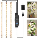 RWNTAO 13 Inches LED Grow Light Strips for Plant Shelf, 3500K Full Spectrum Plant Growing Lights for Indoor Plants, 144 LEDs Planting Lamp with 10 Dimmable Levels and 3/9/12H Timer, 3 Head