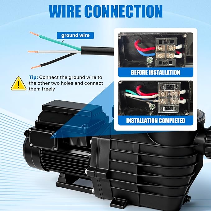 Variable Speed Pool Pump,2HP In/Above Ground Pool Pump,220V-240V High Flow Powerful Self Primming Swimming Pool Pumps with 2inch NPT Connectors,Filter Basket