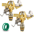 Triumpeek 2-Piece 1/2" Brass Impact Sprinkler Heads, Heavy Duty Adjustable 0-360° Pattern, Long Range Sprinkler for Lawn & Garden Irrigation, Large Area Watering Coverage