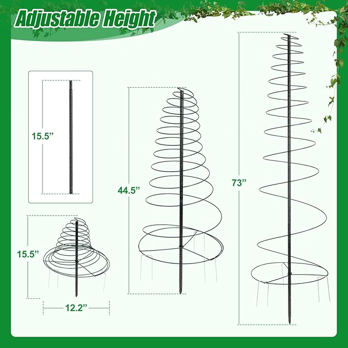 Trellis for Climbing Plants Outdoor,2Pack Plants Trellis 73 inch Support Metal Garden Trellis for Plants Flowers Light Vegetables Vine Support