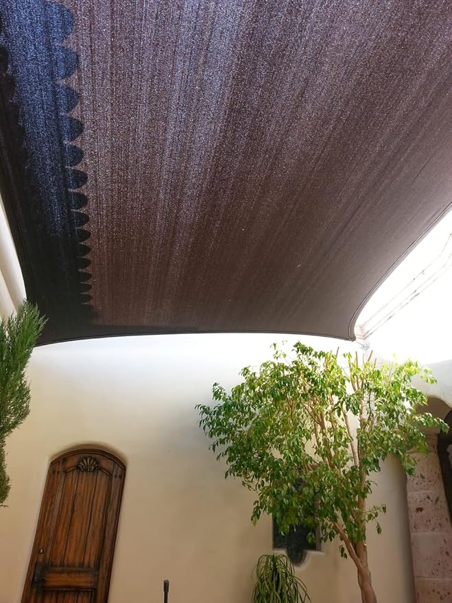 Shatex 90% Shade Fabric 6x12ft Sun Shade Cloth with Grommets for Pergola Cover Canopy Black, 12 Bungee Balls