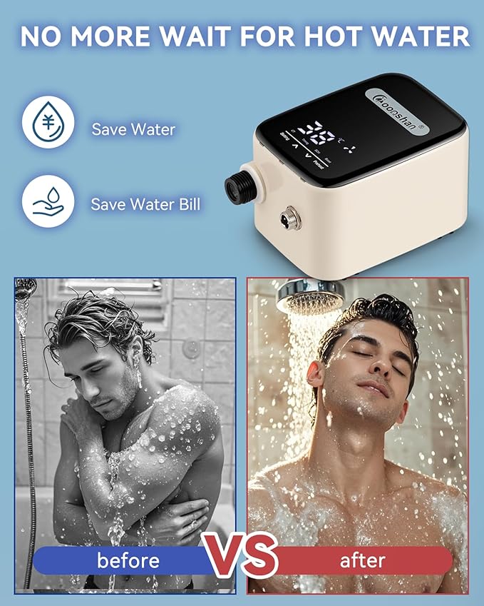 Smart Instant Hot Water Recirculating Pump Kit with Built-in Thermostat Digital Timer Under Sink Water Circulator Pump System for Tank Water Heaters