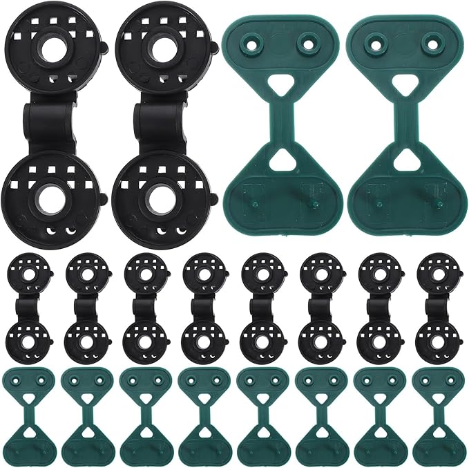 20pcs Sunshade Net Clips and Greenhouse Cloth Clamps for Garden Netting, Heavy Duty Fixing Tools for Outdoor Shade Cloth, Black and Green Clips for Plant Shade and Bird Protection