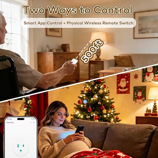 NineLeaf Zigbee Smart Remote Outlet with Wall Decor Switch,Zigbee Repeater,Wireless Plug with APP & Voice Control, Compatible with Alexa &Google Assistant, Timer & Schedule,1 Switch+3 Outlets