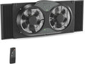 Comfort Zone 9-Inch Reversible Twin Window Fan with Remote Control – 3-Speed Dual Blade Fan with Exhaust, Cooling & Circulate Modes, Expandable Width 23.5" to 37", Removable Bug Screen & Tabletop Feet