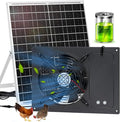 25W Solar Exhausted Fan with Battery, 2 Wind Speed, IP65 Waterproof 7.1" Solar Powered Ventilation Fan for Chicken Coop, Greenhouse, Shed and Dog House (16.4FT Cord)