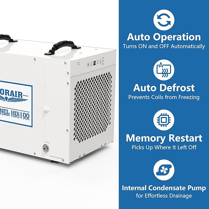 ALORAIR Sentinel HDi100 Commercial Dehumidifier with Pump, 220 Pints Whole Homes Dehumidifier for Crawl Spaces, Basements, up to 2,900 sq. ft. cETL