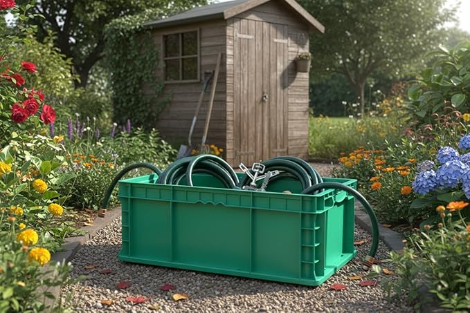 Hudson Exchange 24 x 15 x 9" (3 Pack, 10.5 Gallon) Straight Wall Handled Storage Container Tote, Green