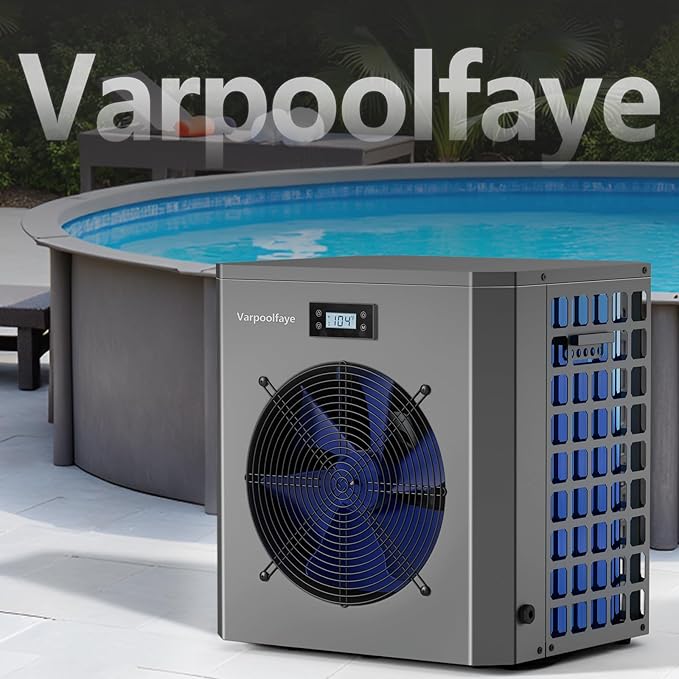 Pool Heaters for Above Ground Pools 16000 BTU Electric Pool Heater Pump 5000 Gallon 120v Swimming Pool Heat Pump WiFi Control Heat Or Cool Spa Heater Pump