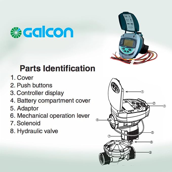 Galcon 61562 DC-6S, 6 Station Battery Operated Irrigation Timer for Sprinkler, Drip, & Propagation. Indoor & Outdoor. Daily or Cyclic Programs, Home, Garden, Nurseries, Greenhouses Misting GAJFSI002P0